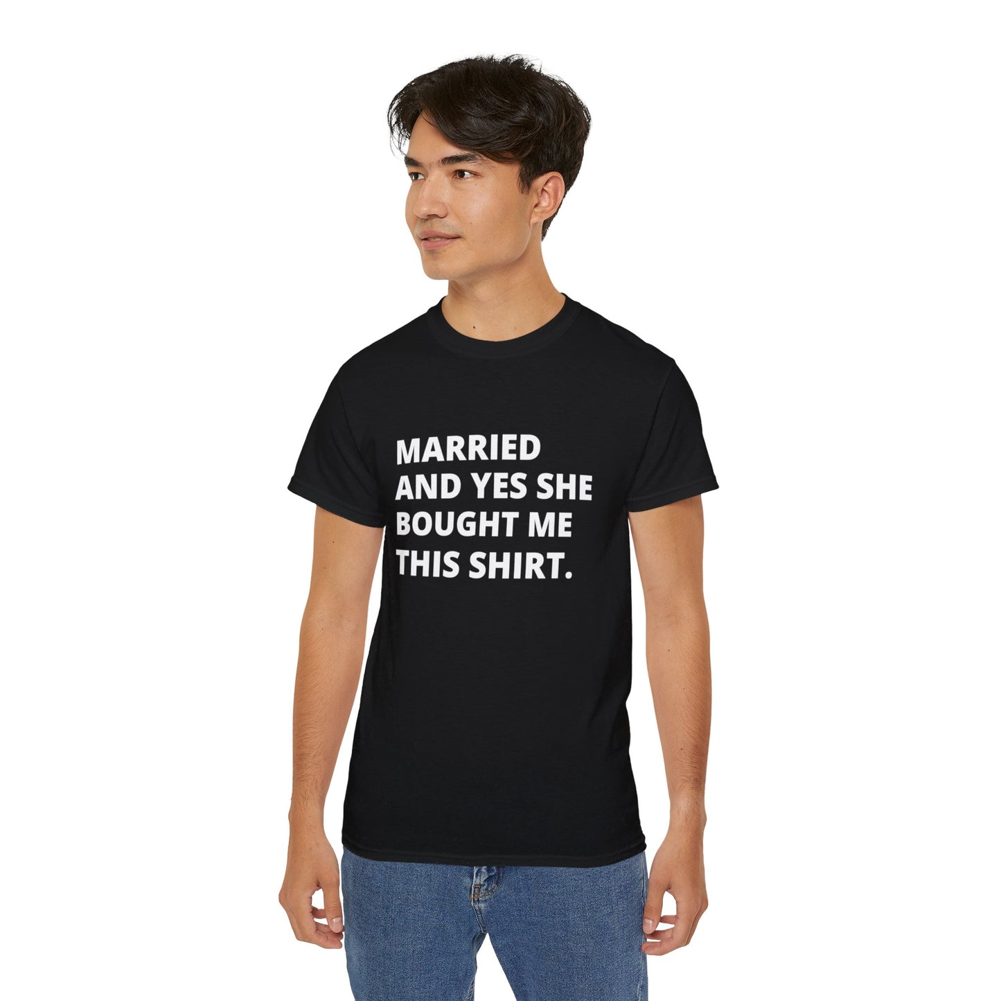 Married Couples Tee Matching shirts "SHE BOUGHT IT"