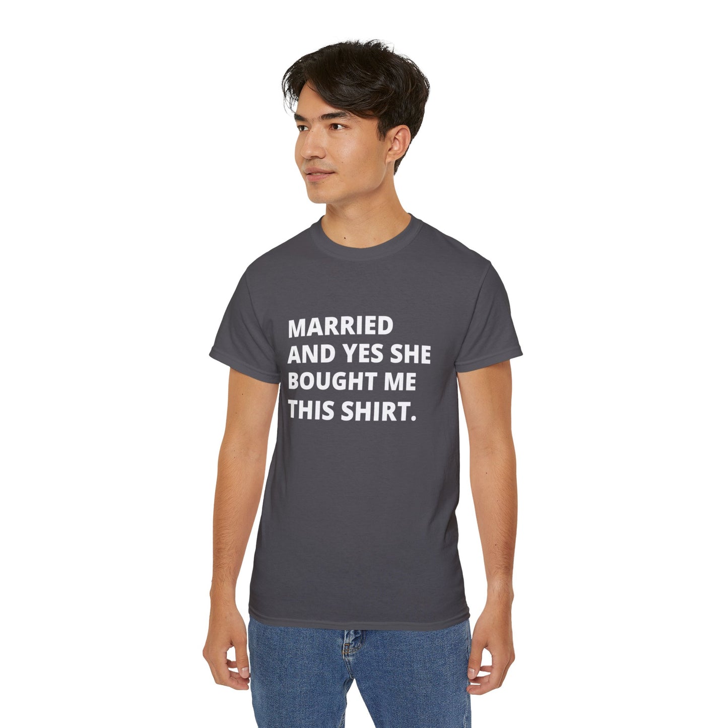 Married Couples Tee Matching shirts "SHE BOUGHT IT"