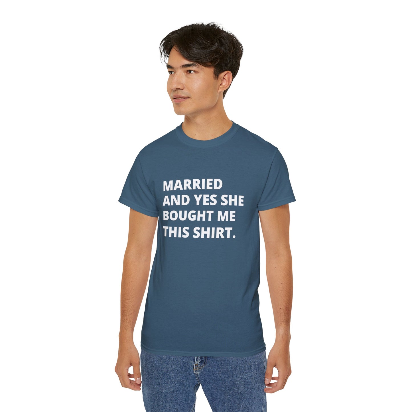 Married Couples Tee Matching shirts "SHE BOUGHT IT"