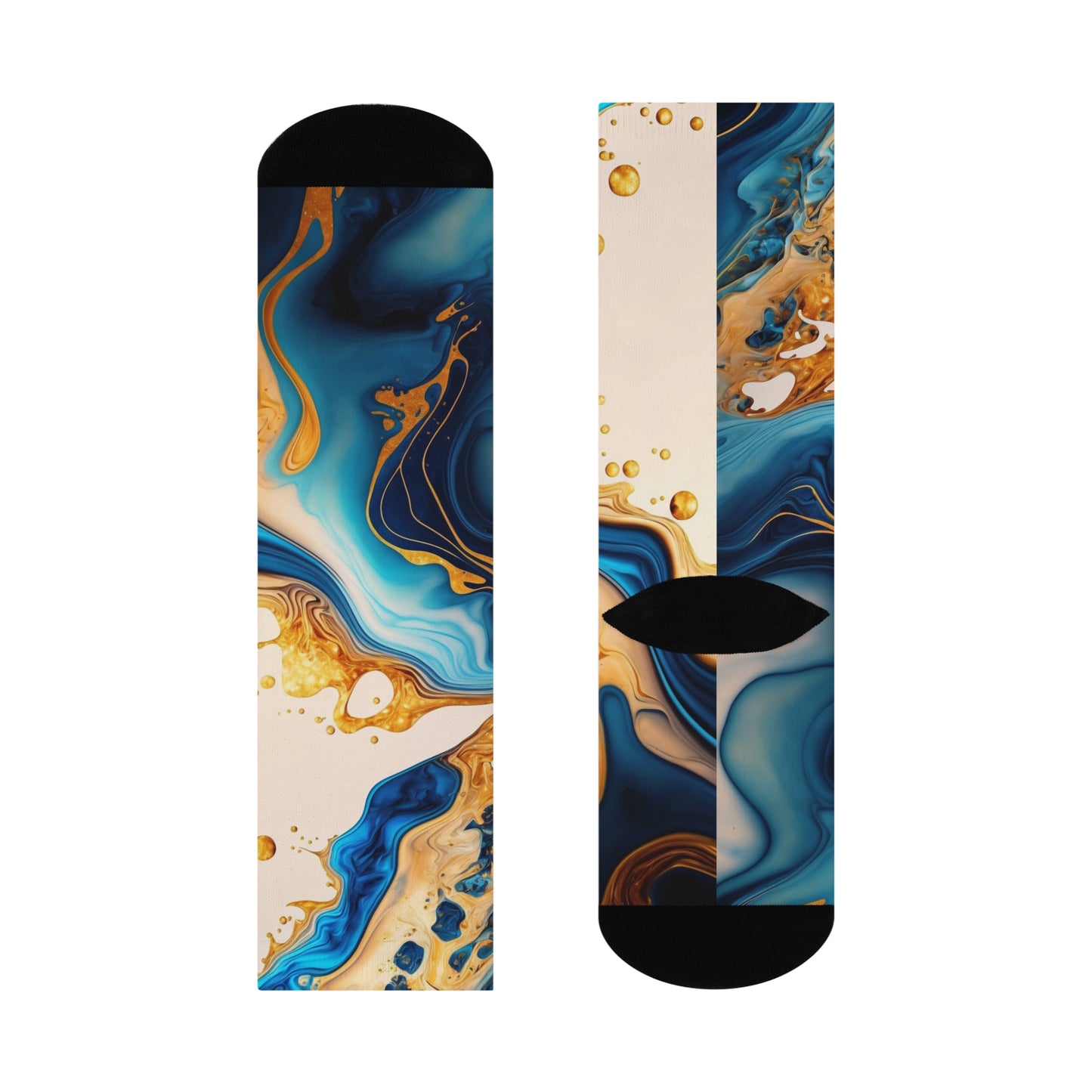 Gold and Blue Marble Socks