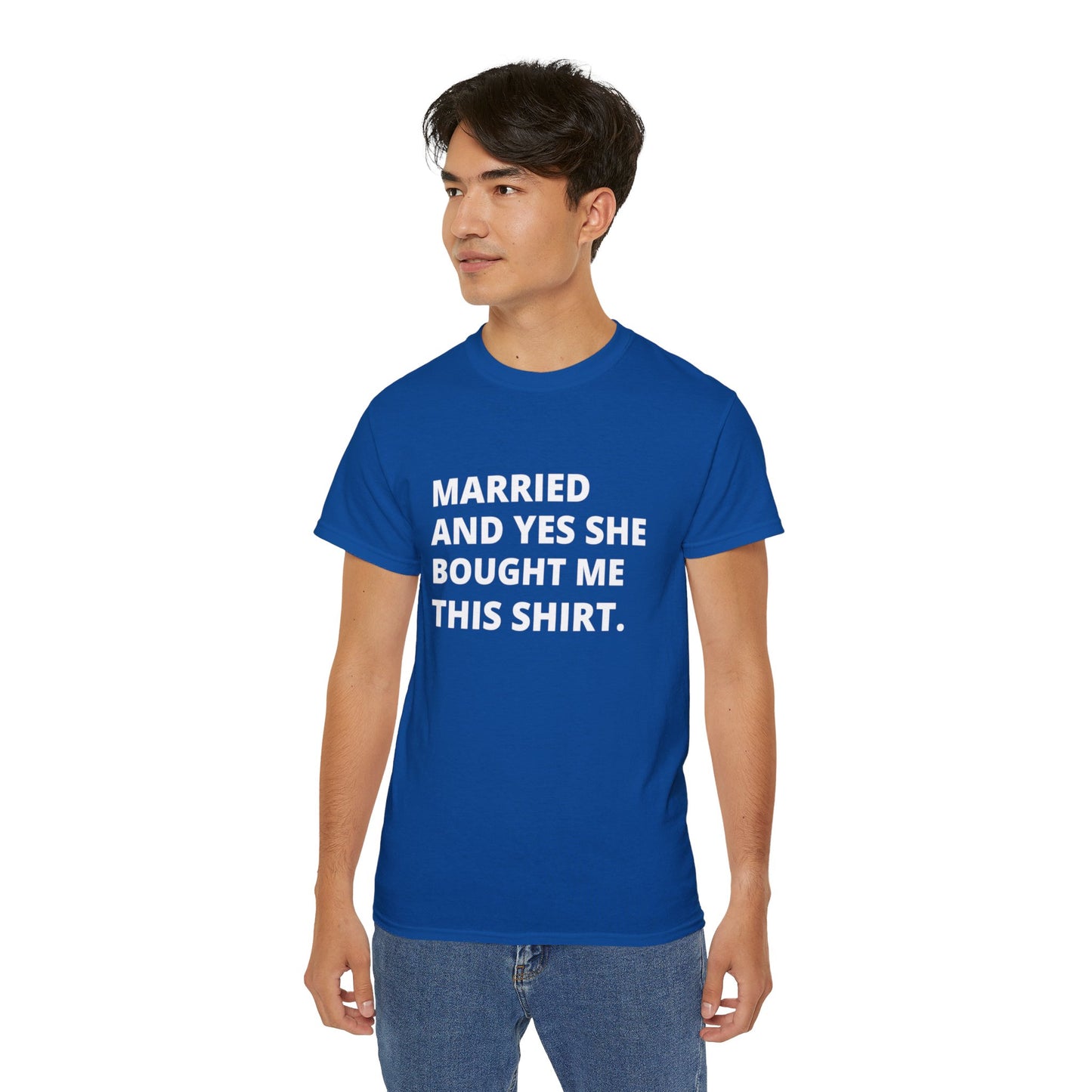 Married Couples Tee Matching shirts "SHE BOUGHT IT"